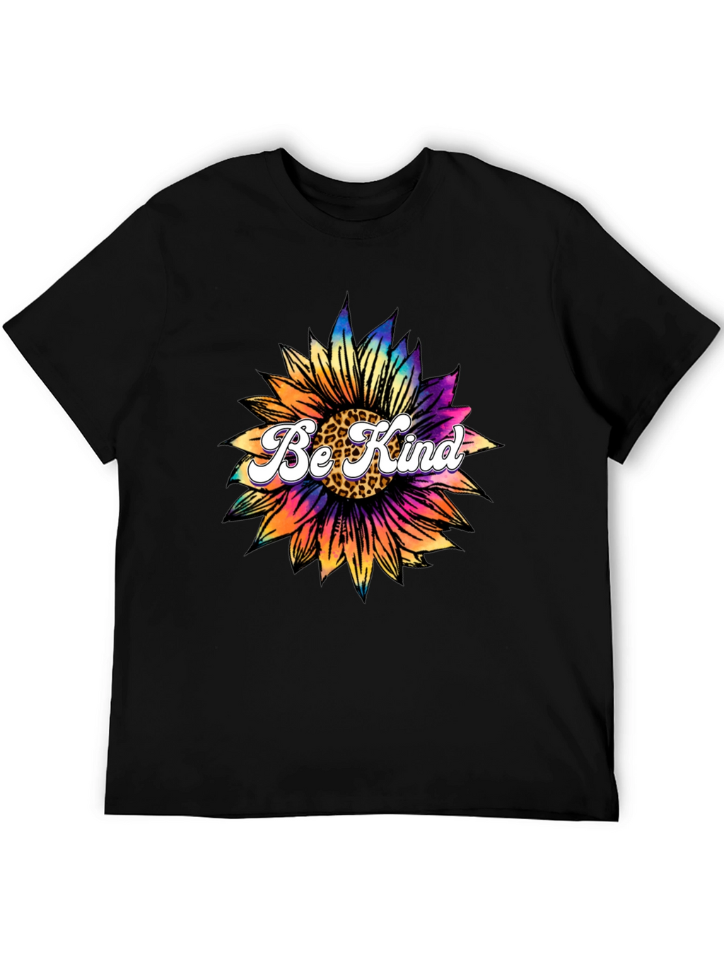 Be Kind Sunflower Graphic Tee - Black