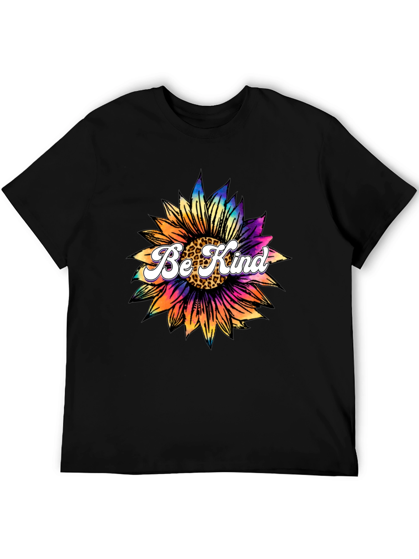 Be Kind Sunflower Graphic Tee - Black