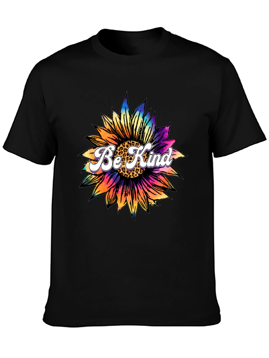 Be Kind Sunflower Graphic Tee - Black