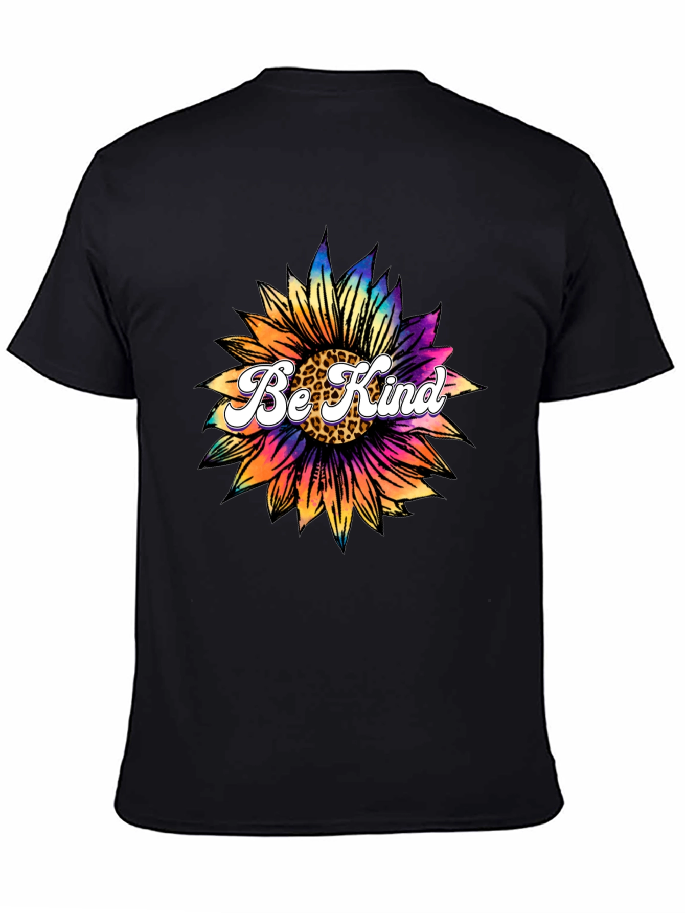 Be Kind Sunflower Graphic Tee - Black