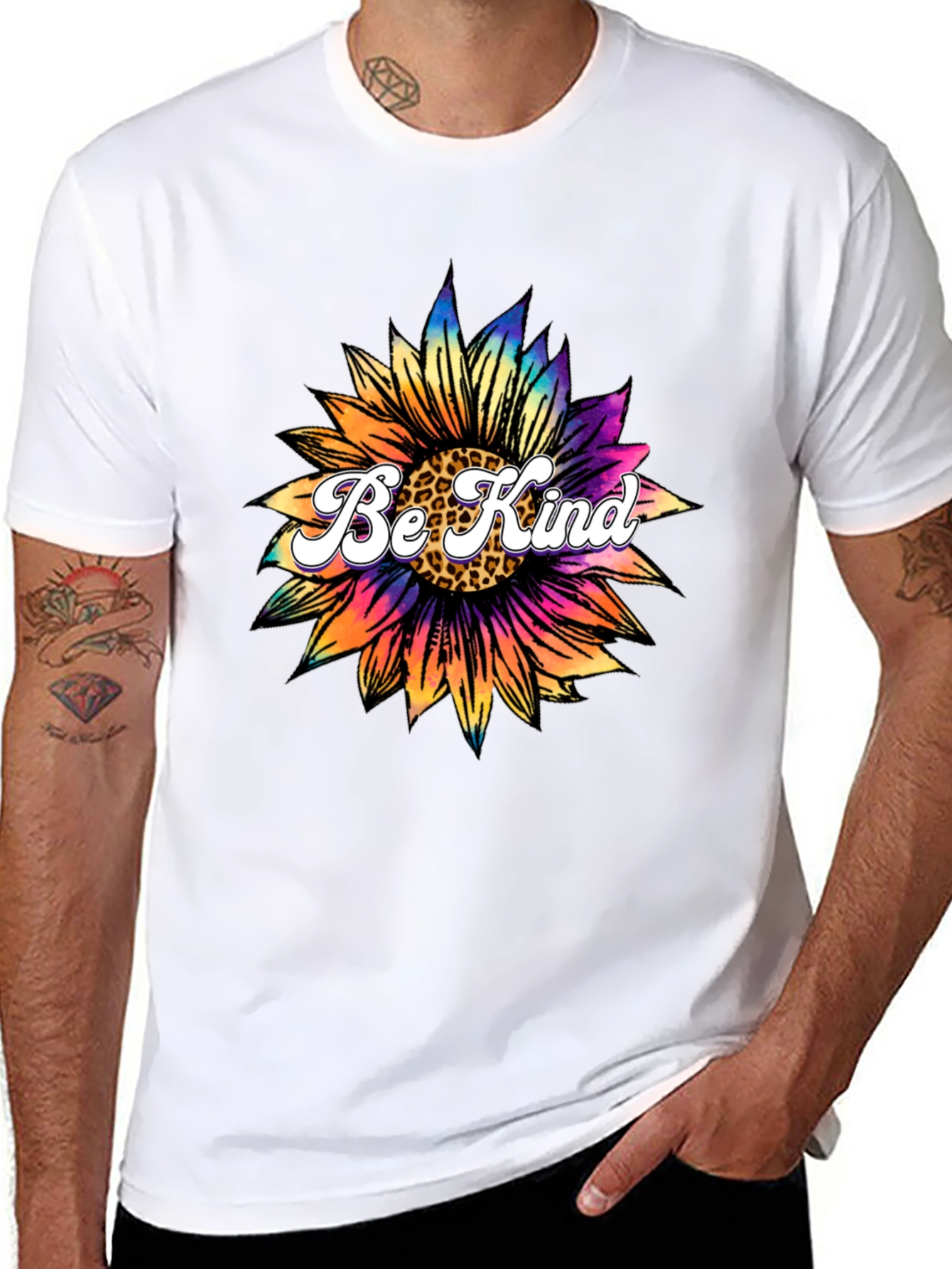 Be Kind Sunflower Graphic Tee - Black