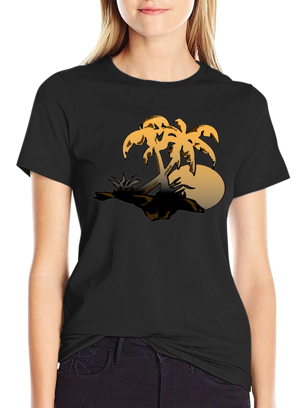 Tropical Palm Tree Graphic Tee - Sunset Island Vibes