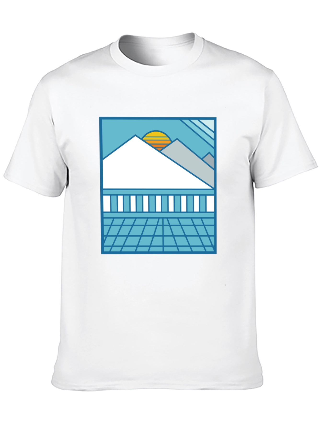 Synthwave Graphic Tee - Black Retro Sunset T-Shirt