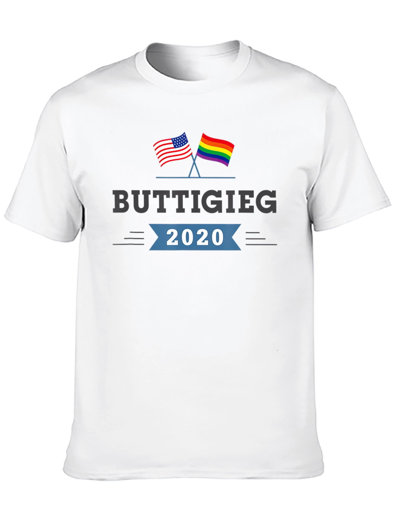 Buttigieg 2020 T-Shirt - American & Pride Flags