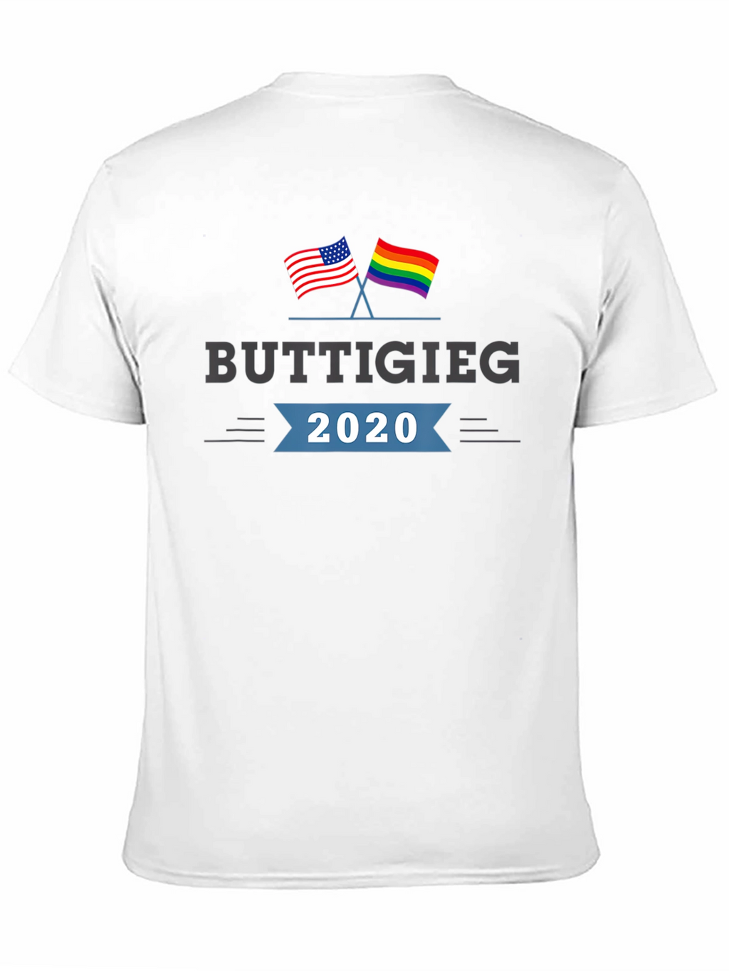 Buttigieg 2020 T-Shirt - American & Pride Flags