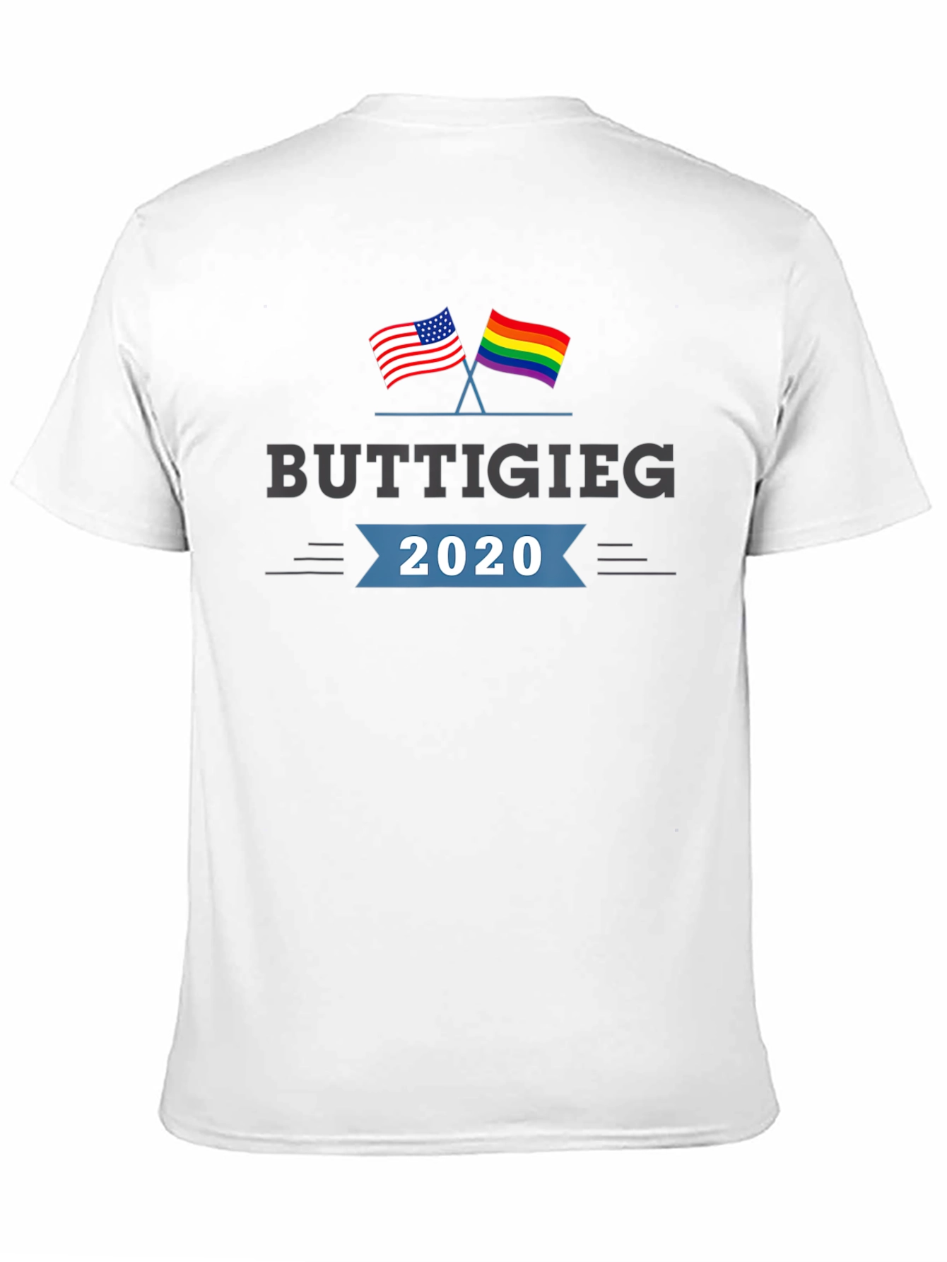 Buttigieg 2020 T-Shirt - American & Pride Flags