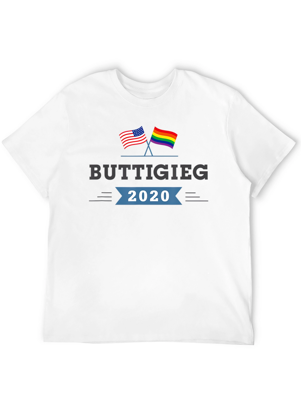 Buttigieg 2020 T-Shirt - American & Pride Flags