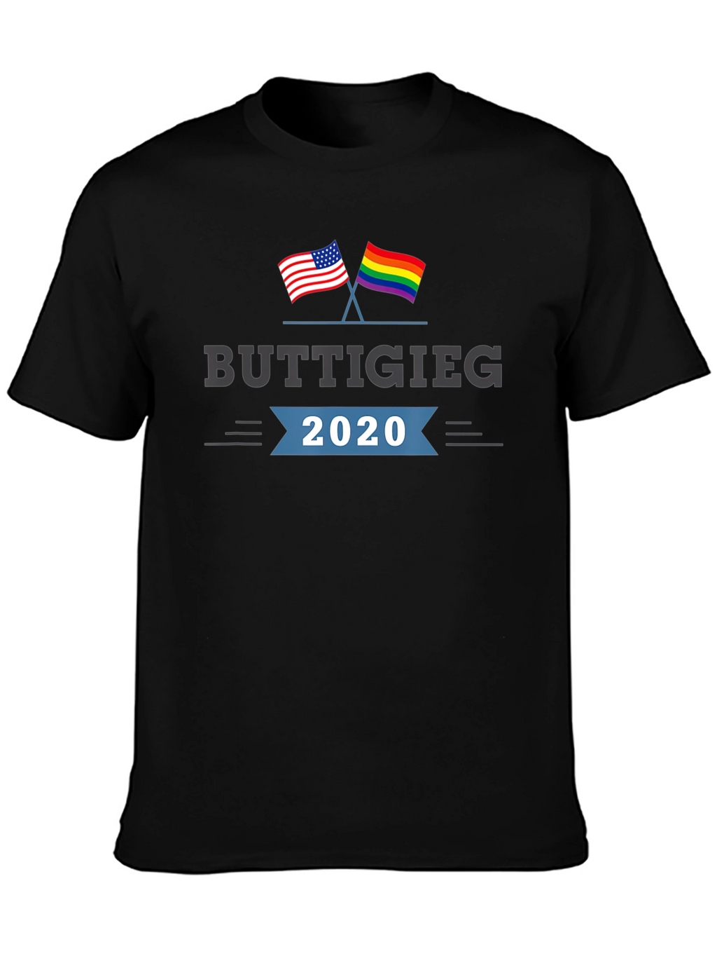 Buttigieg 2020 T-Shirt - American & Pride Flags