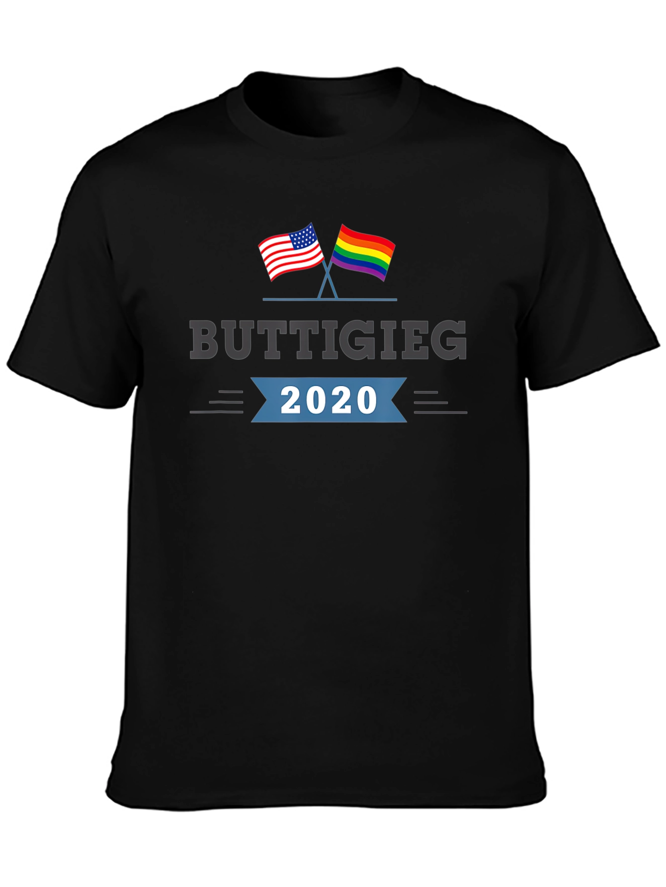 Buttigieg 2020 T-Shirt - American & Pride Flags