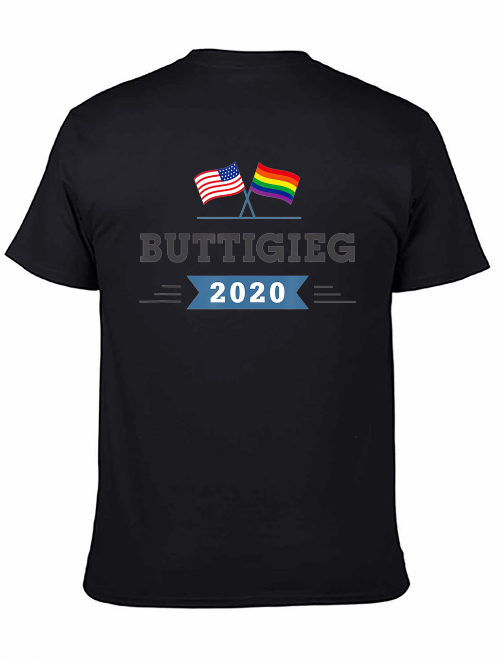Buttigieg 2020 T-Shirt - American & Pride Flags