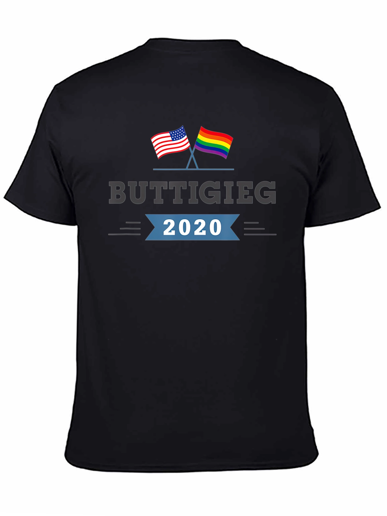 Buttigieg 2020 T-Shirt - American & Pride Flags