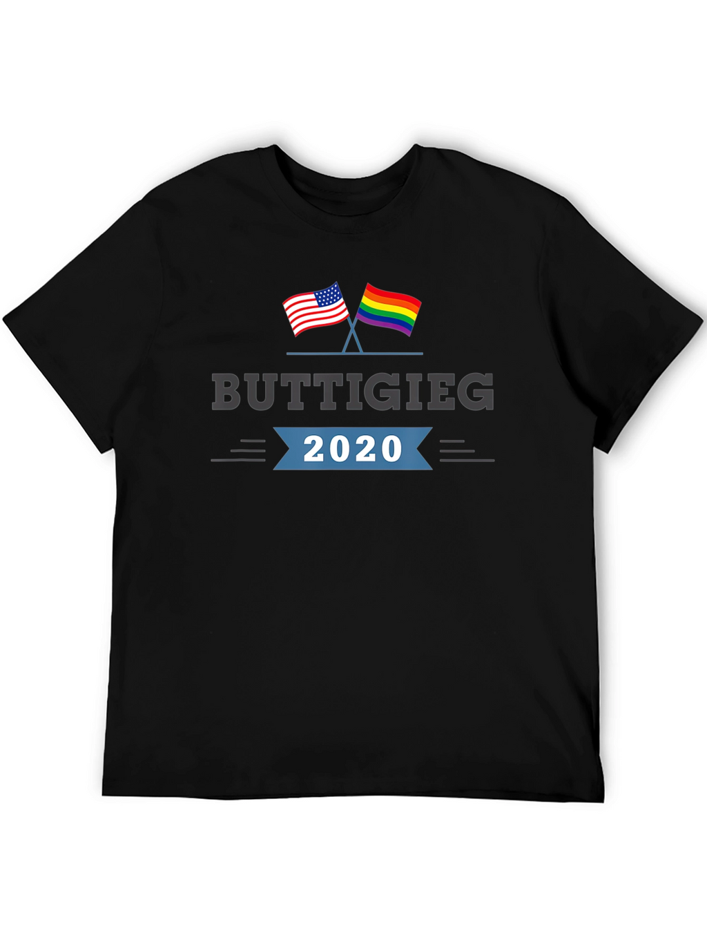 Buttigieg 2020 T-Shirt - American & Pride Flags