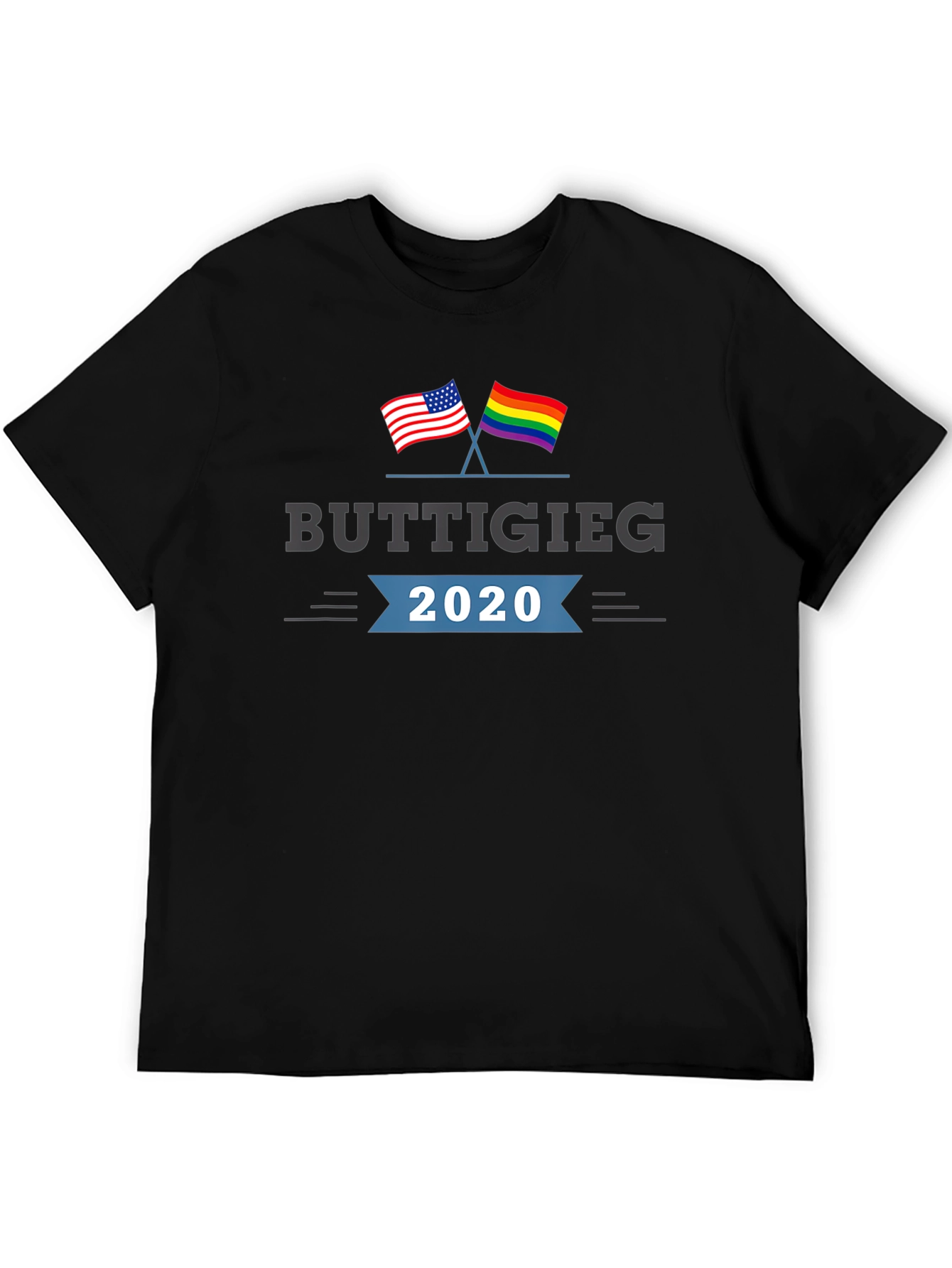 Buttigieg 2020 T-Shirt - American & Pride Flags