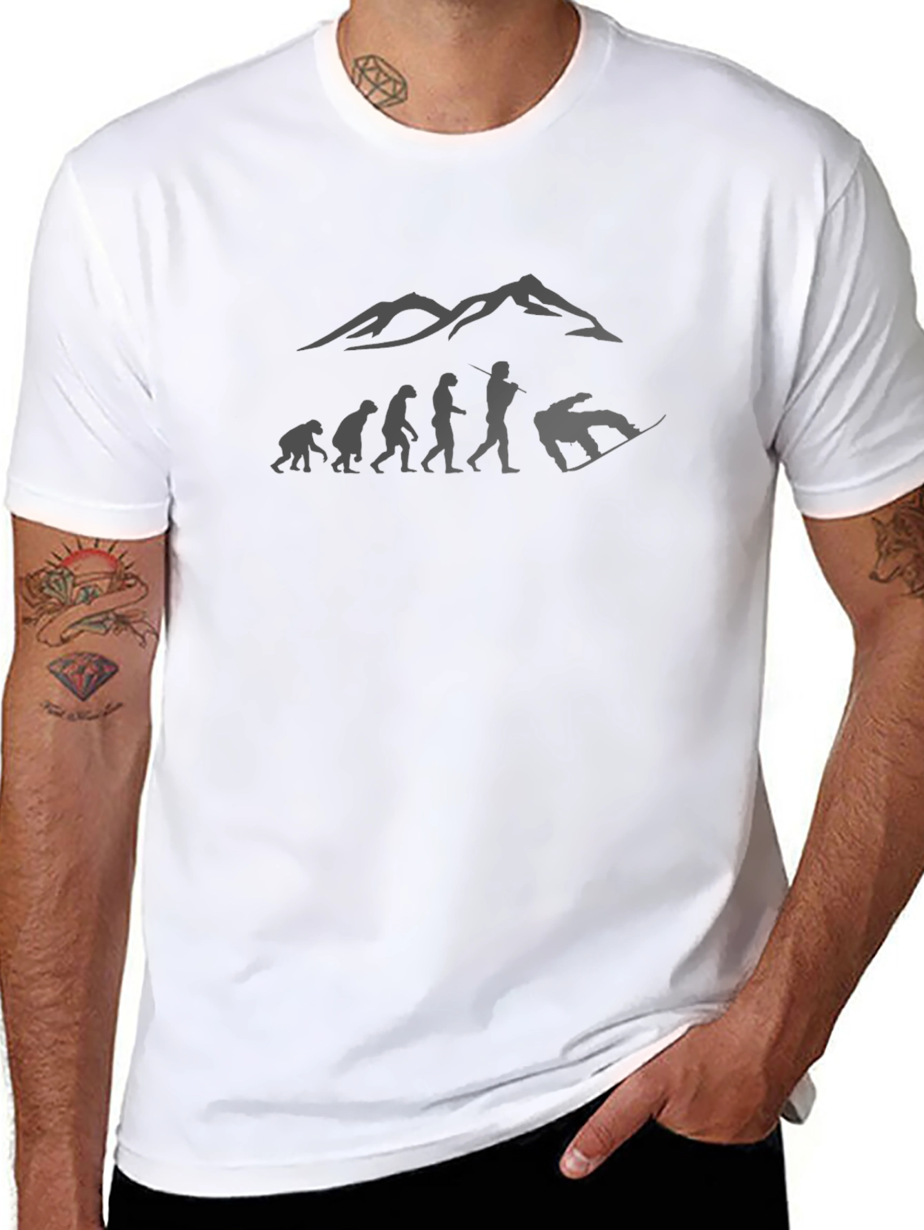 Snowboard Evolution Graphic Tee - Mountain Design