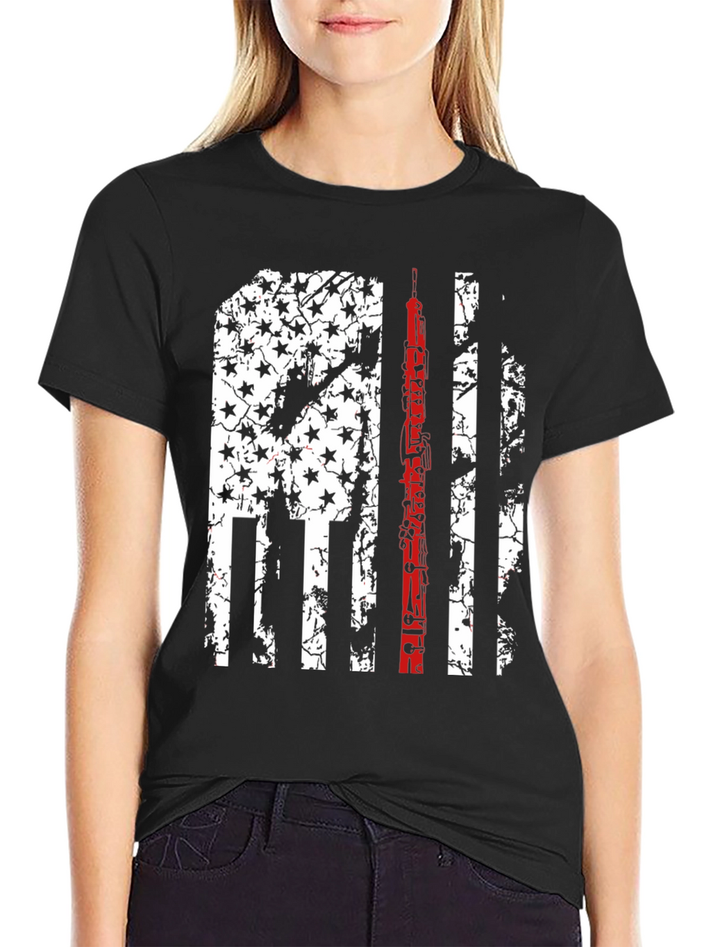 Oboe Flag Graphic Tee - Patriotic Musician T-Shirt