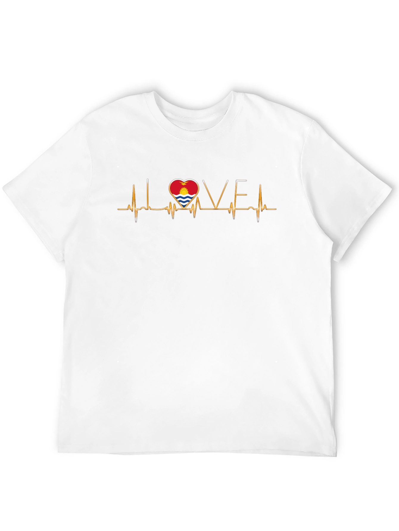 Kiribati Flag Heartbeat T-Shirt - I Love Kiribati