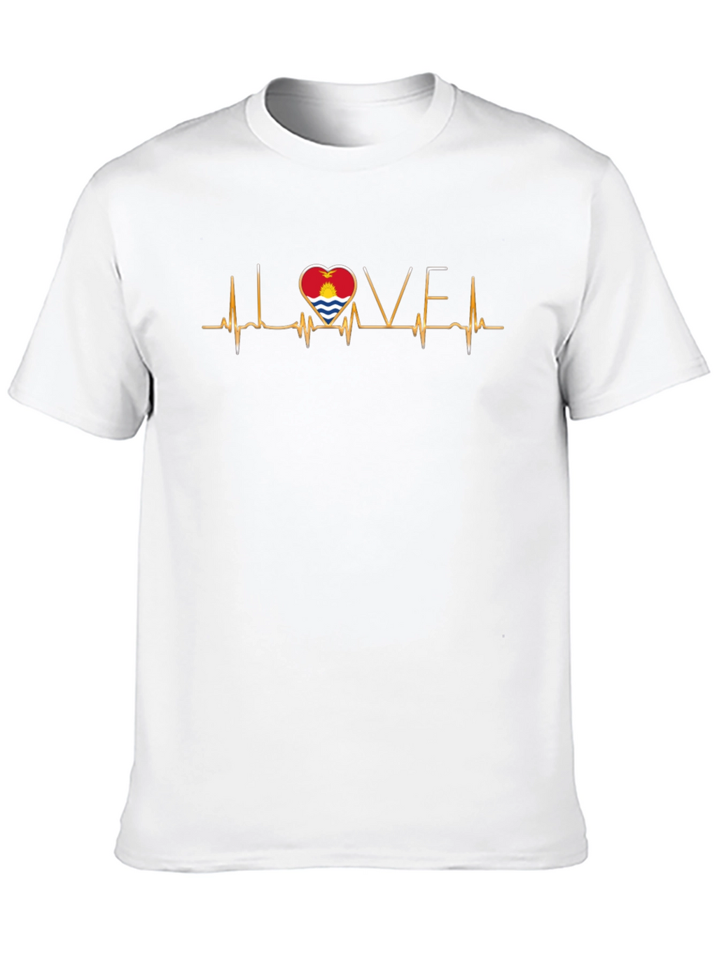 Kiribati Flag Heartbeat T-Shirt - I Love Kiribati