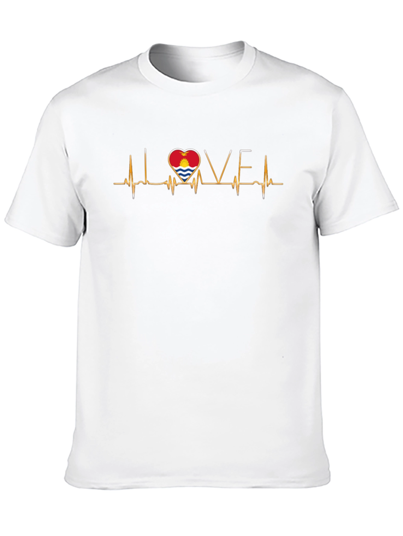 Kiribati Flag Heartbeat T-Shirt - I Love Kiribati