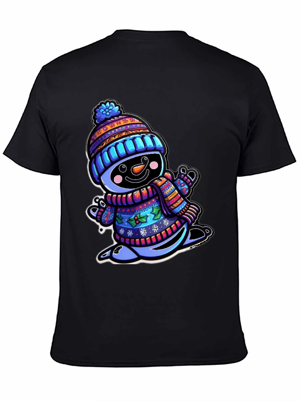 Snowman Graphic Tee - Winter Holiday Cartoon Shirt