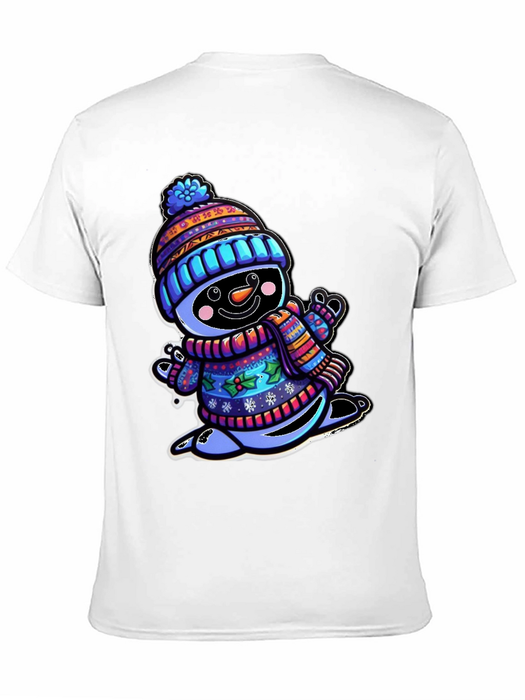 Snowman Graphic Tee - Winter Holiday Cartoon Shirt
