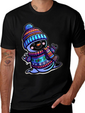 Snowman Graphic Tee - Winter Holiday Cartoon Shirt