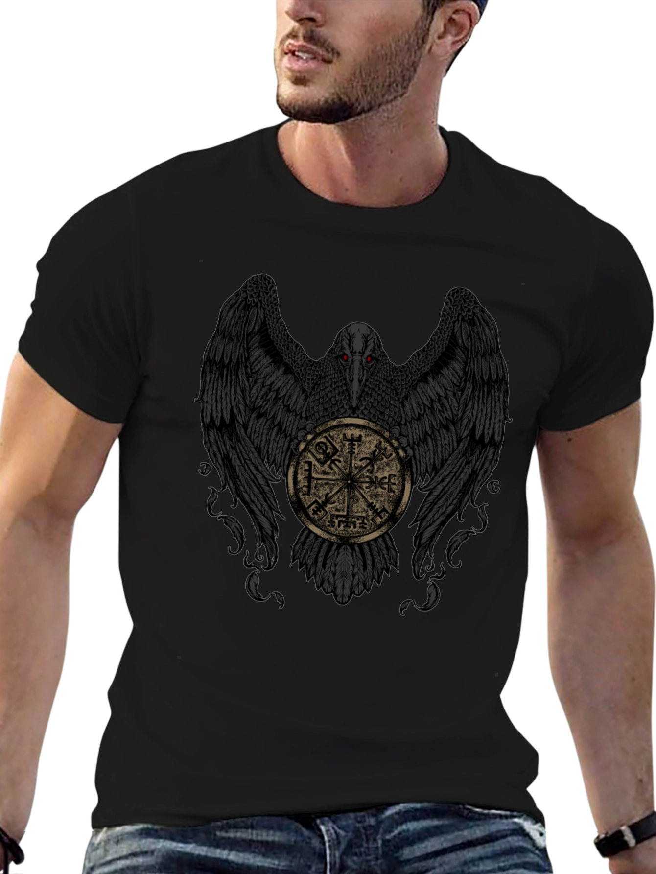 Raven & Viking Compass Black T-Shirt