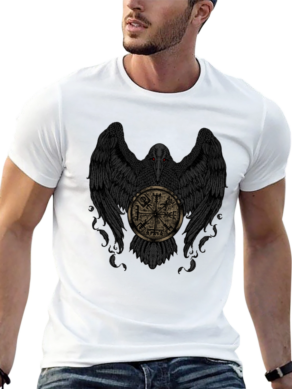 Raven & Viking Compass Black T-Shirt