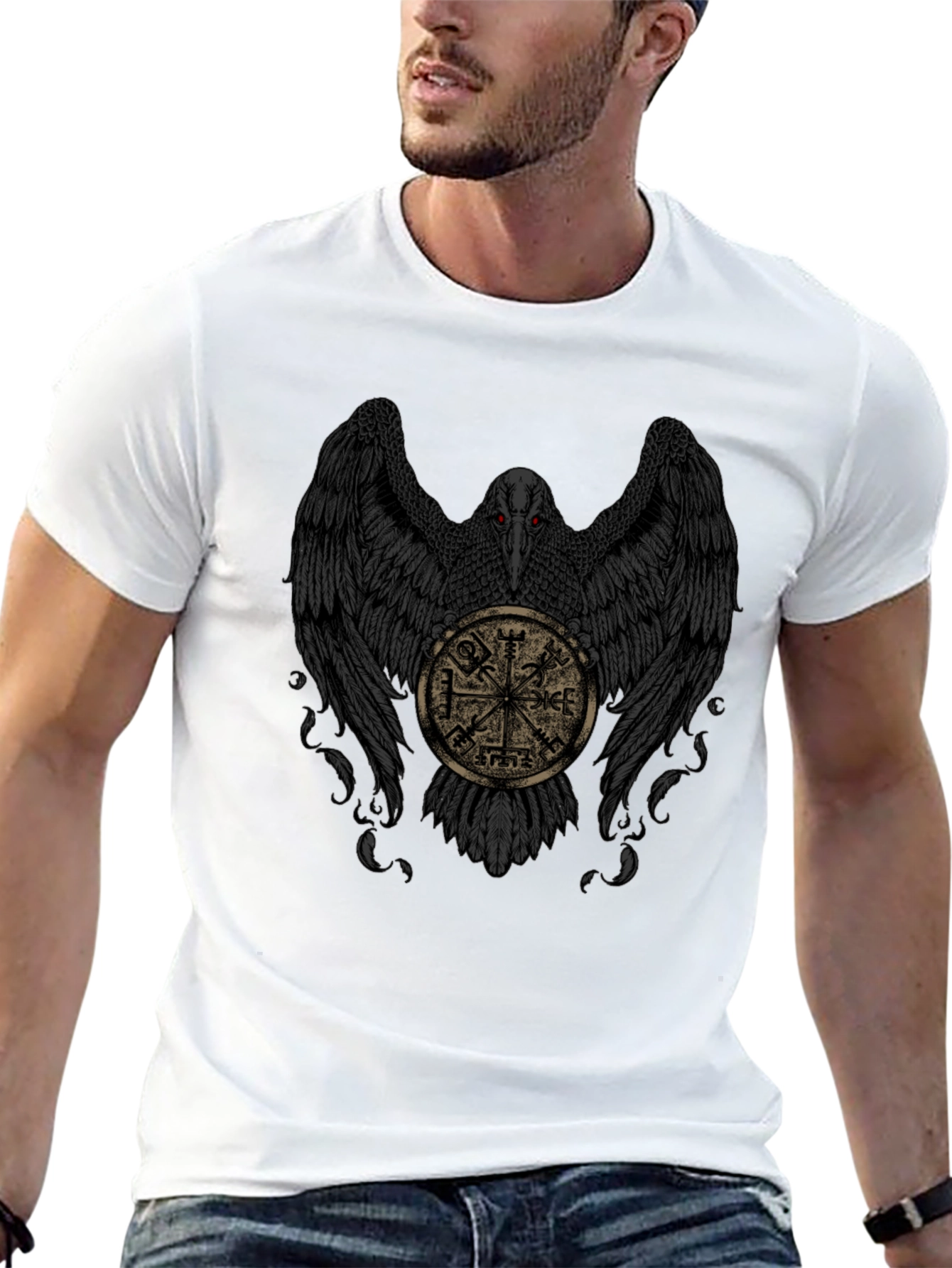 Raven & Viking Compass Black T-Shirt