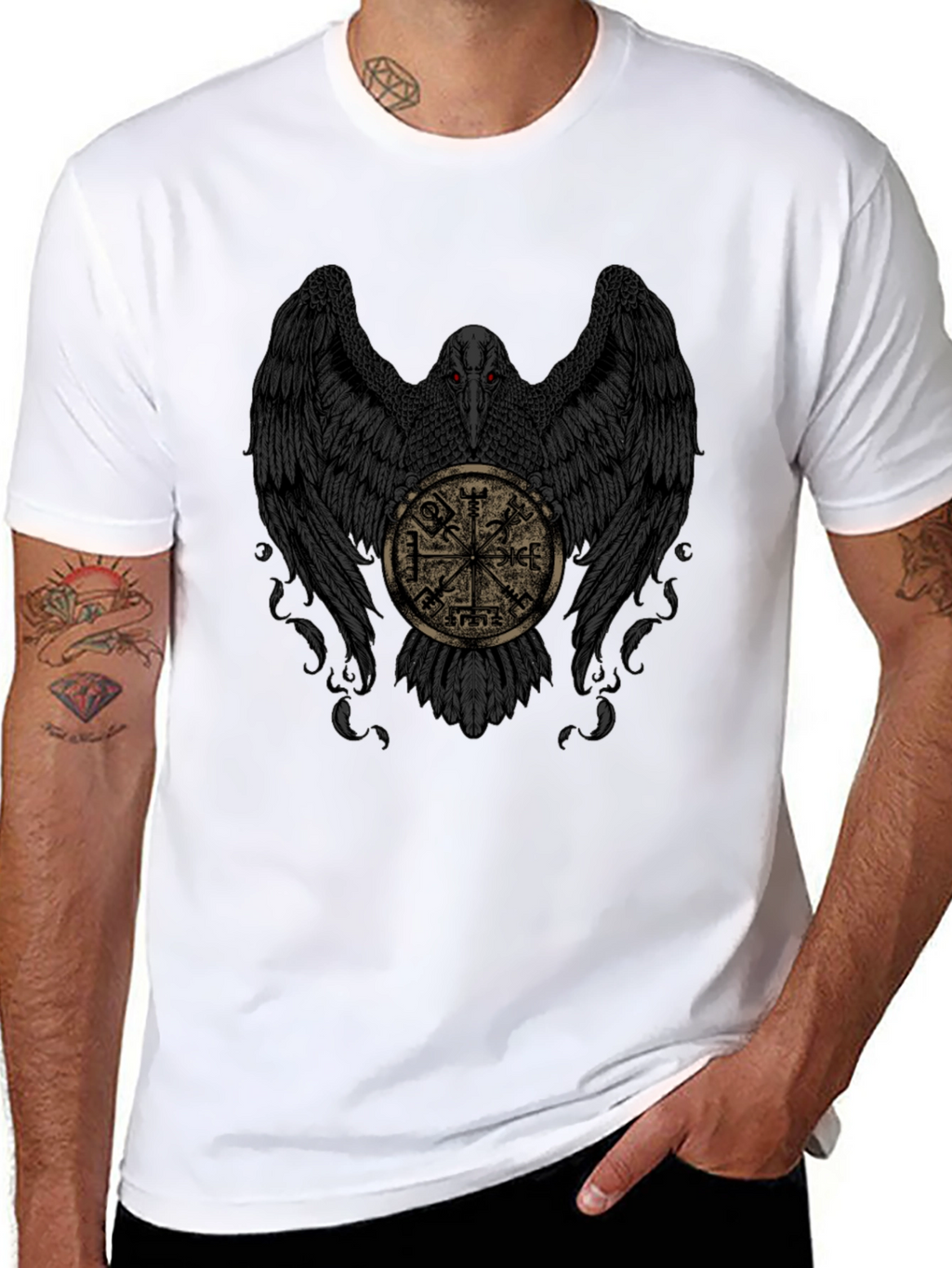 Raven & Viking Compass Black T-Shirt