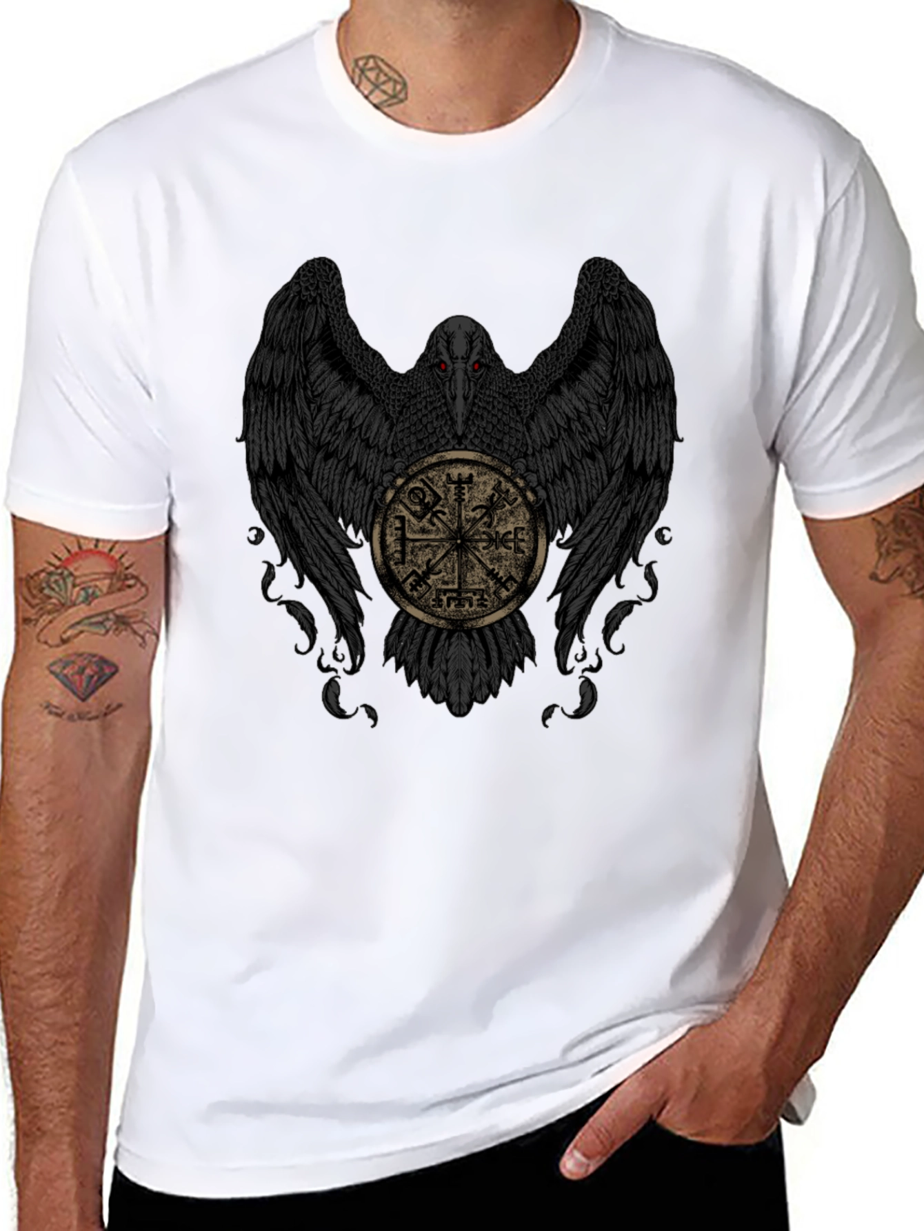 Raven & Viking Compass Black T-Shirt