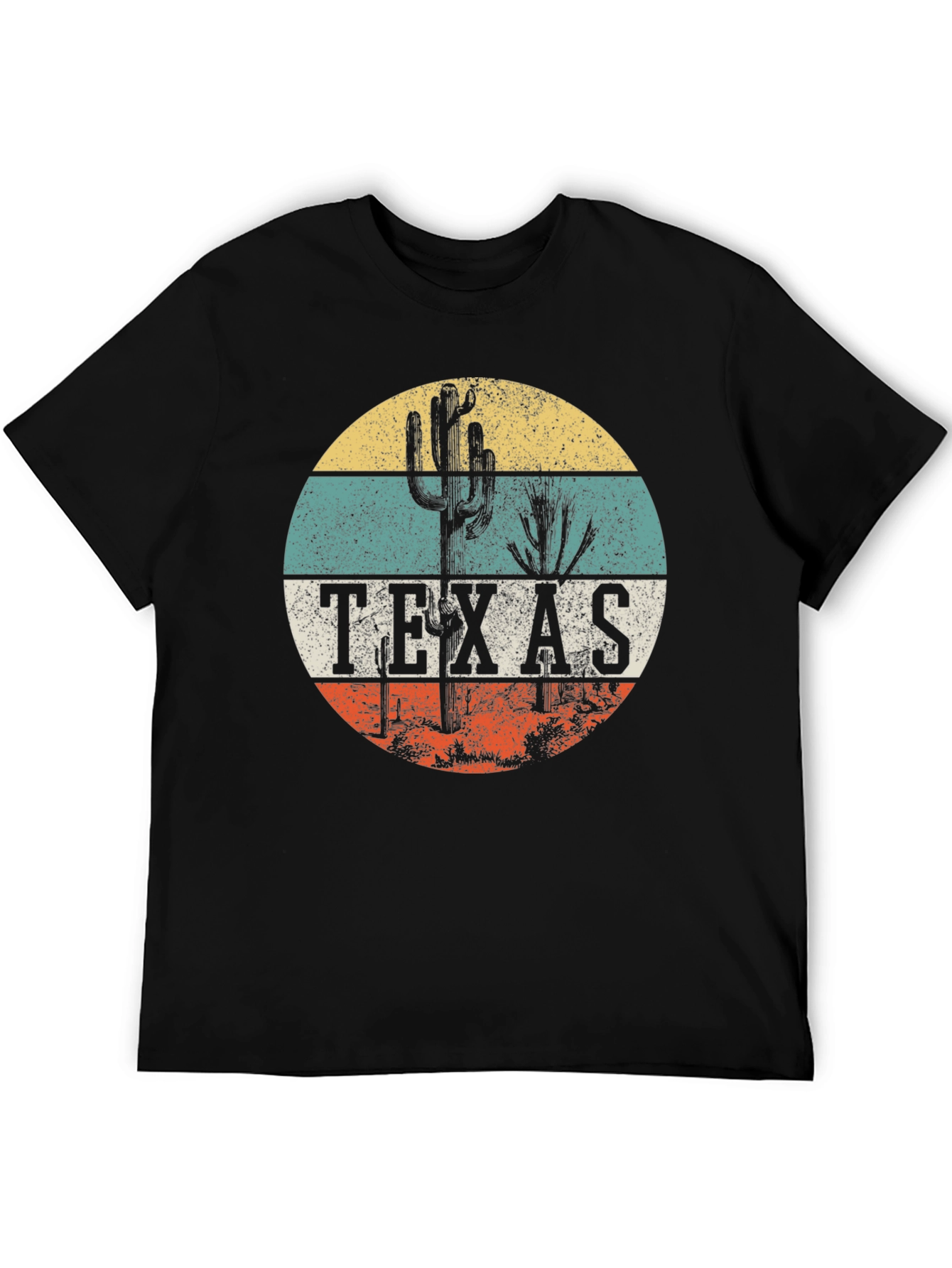 Retro Texas Cactus Graphic Tee - Vintage Style
