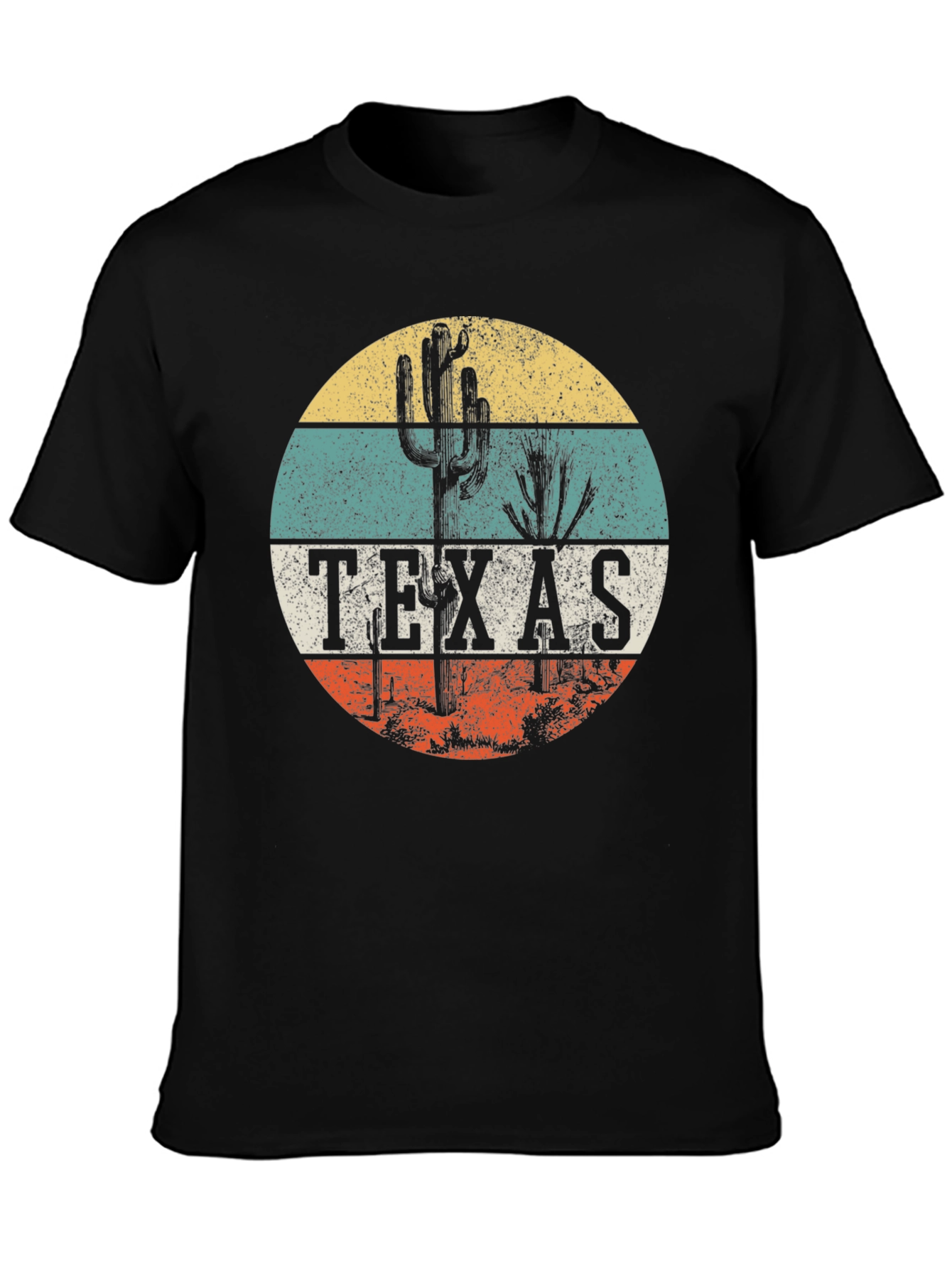 Retro Texas Cactus Graphic Tee - Vintage Style