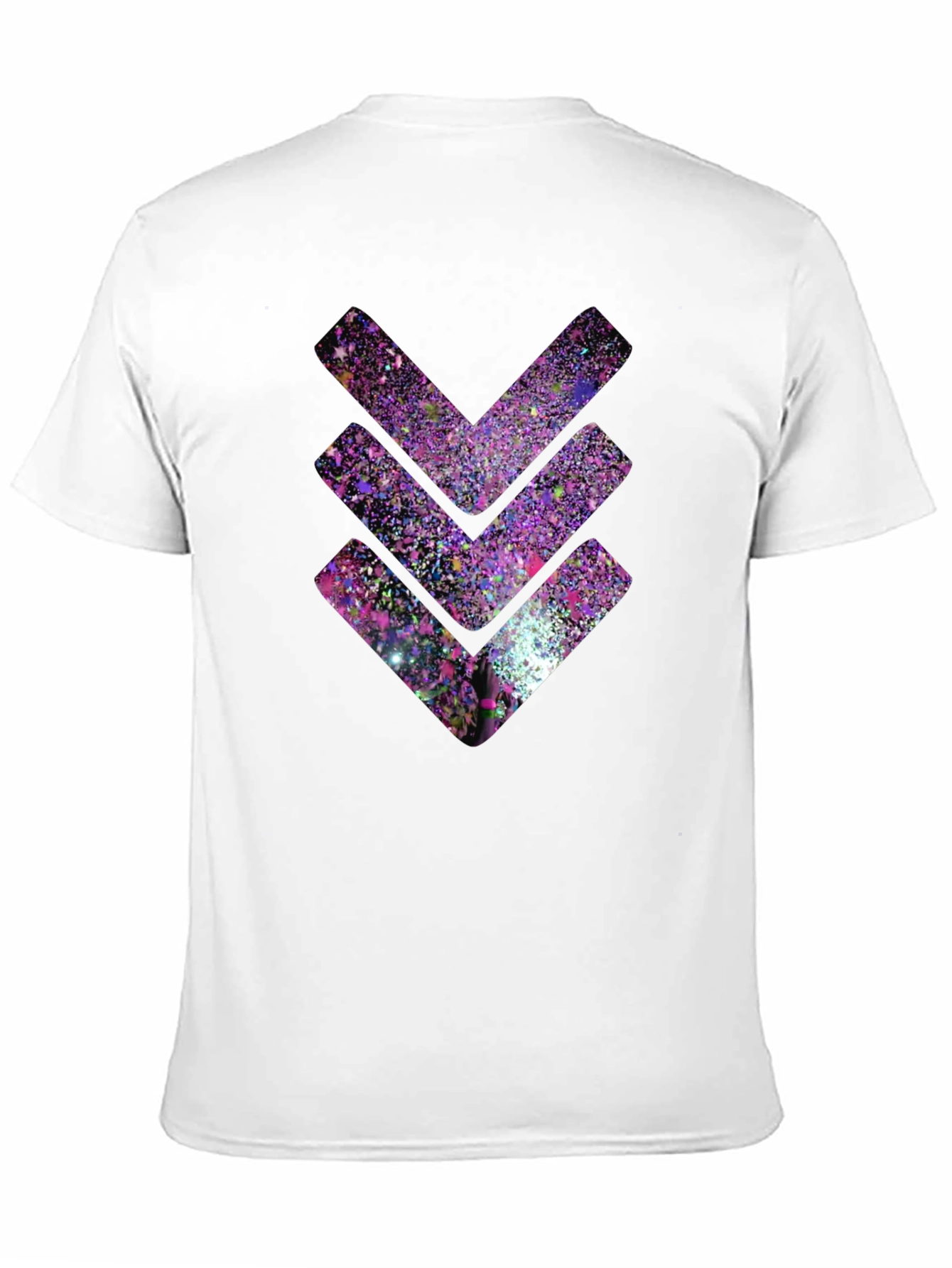 Cosmic Chevron Graphic Tee - Black Cotton T-Shirt