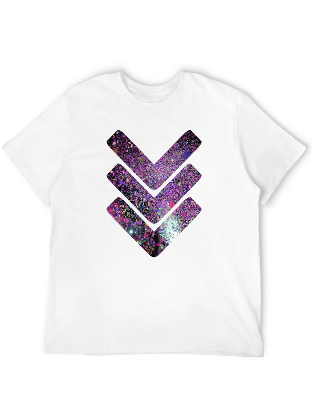 Cosmic Chevron Graphic Tee - Black Cotton T-Shirt
