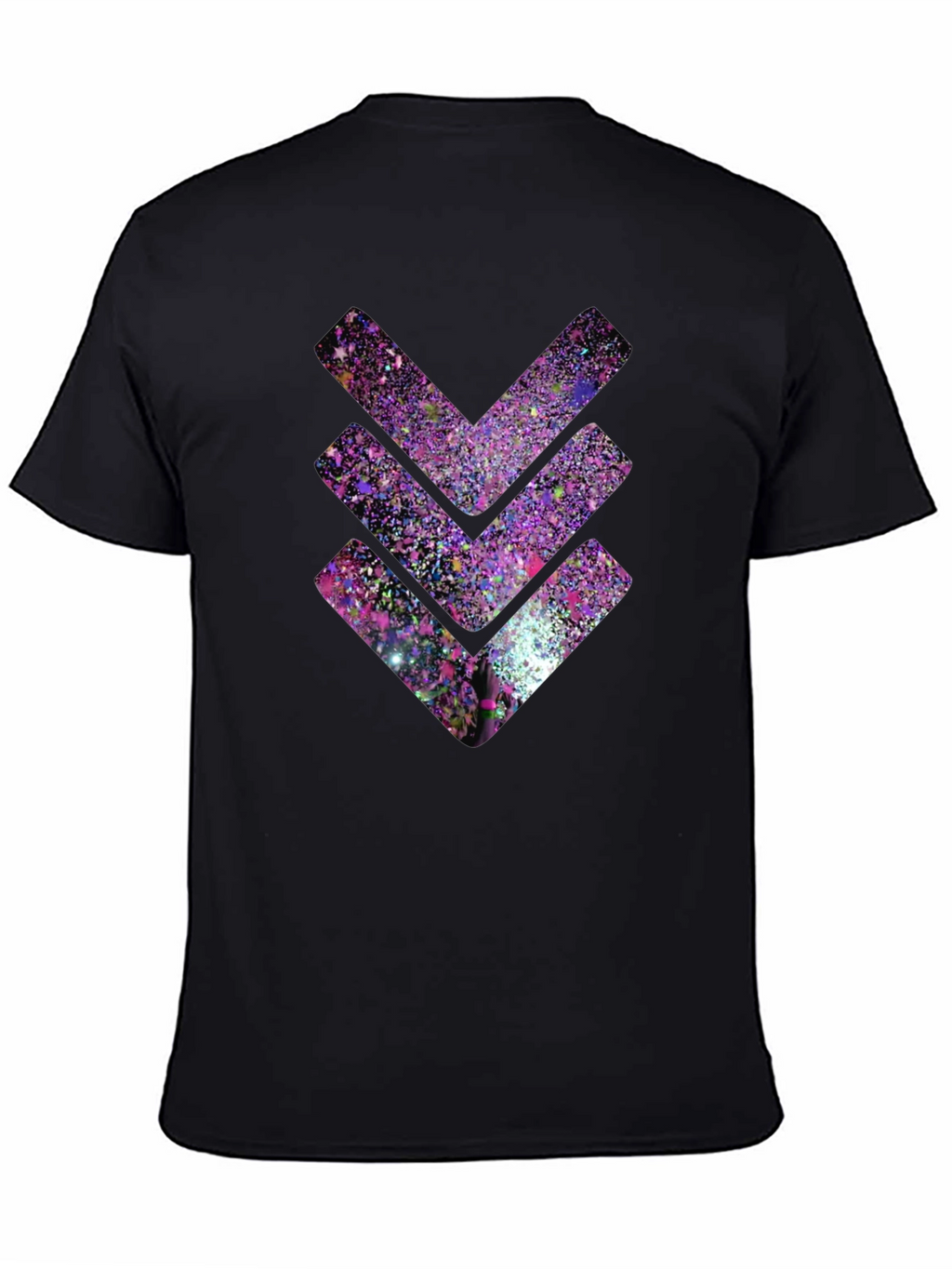 Cosmic Chevron Graphic Tee - Black Cotton T-Shirt