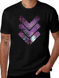 Cosmic Chevron Graphic Tee - Black Cotton T-Shirt