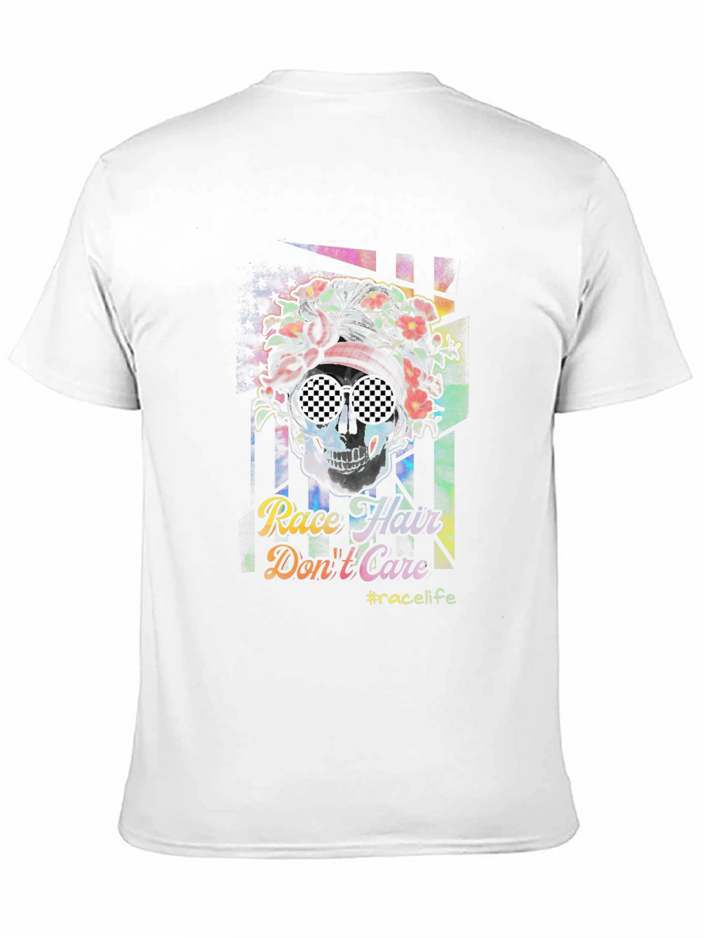 Race Hair Dont Care T-Shirt - Skull Graphic Tee