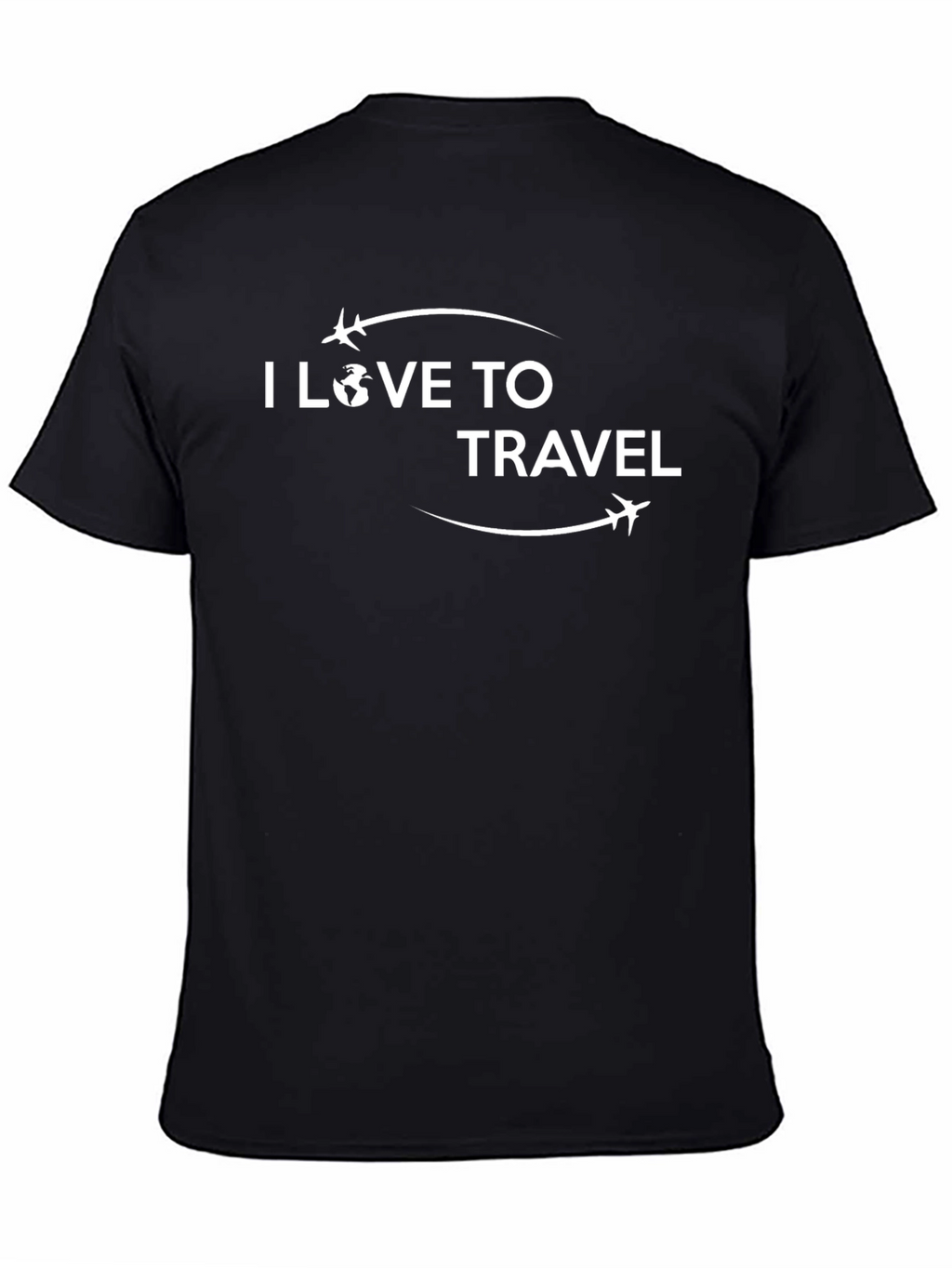I Love To Travel Black Graphic T-Shirt
