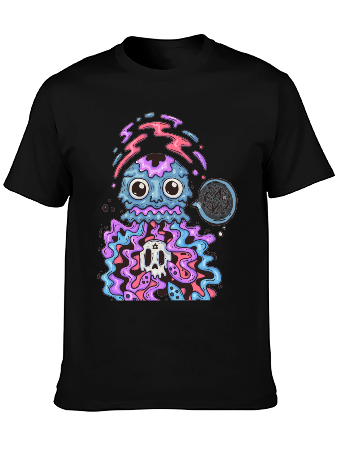 Psychedelic Jellyfish Skull Graphic T-Shirt