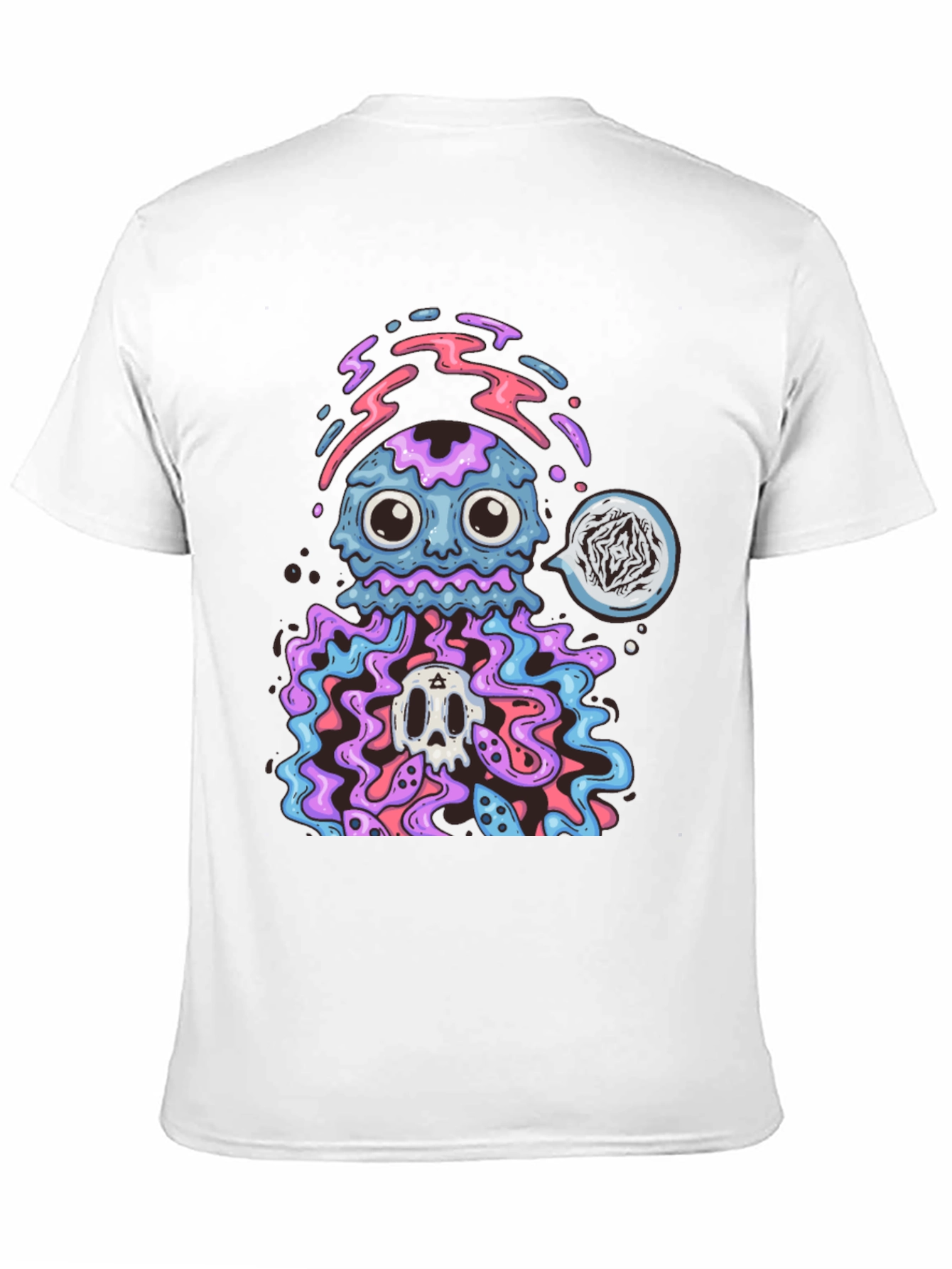Psychedelic Jellyfish Skull Graphic T-Shirt