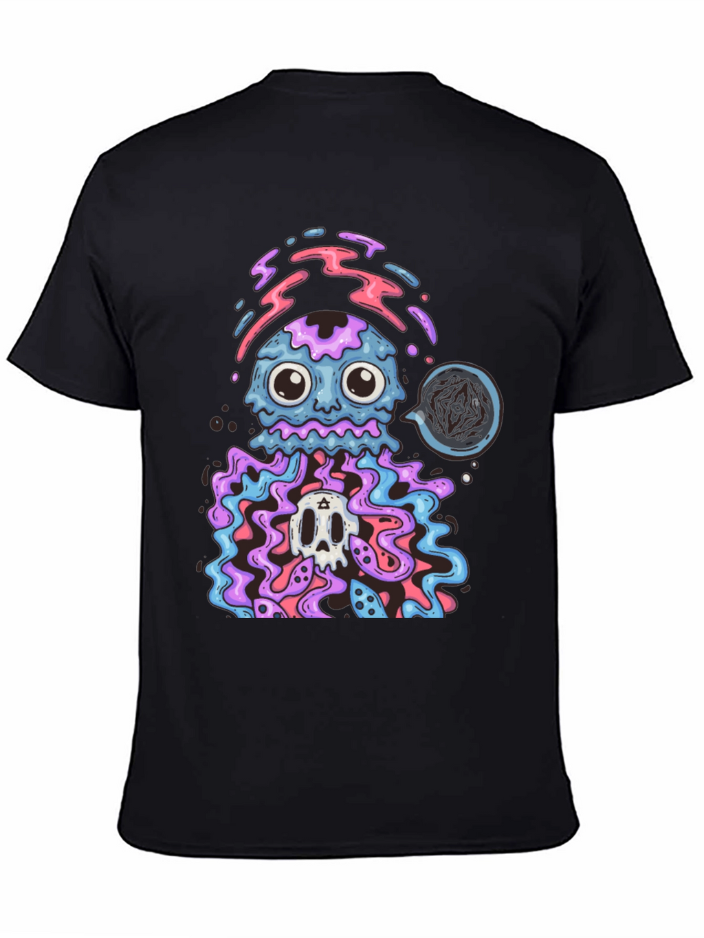 Psychedelic Jellyfish Skull Graphic T-Shirt