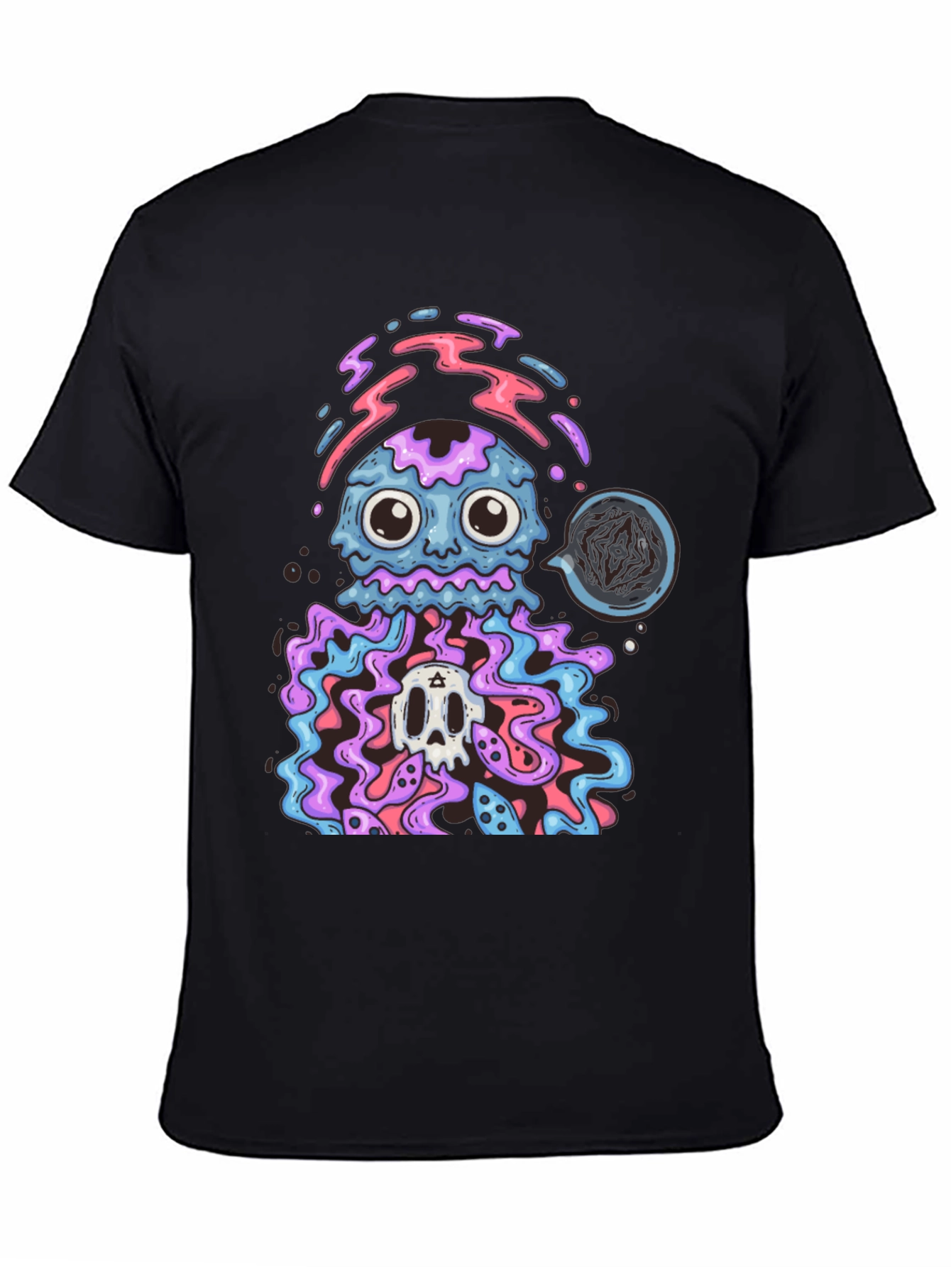Psychedelic Jellyfish Skull Graphic T-Shirt