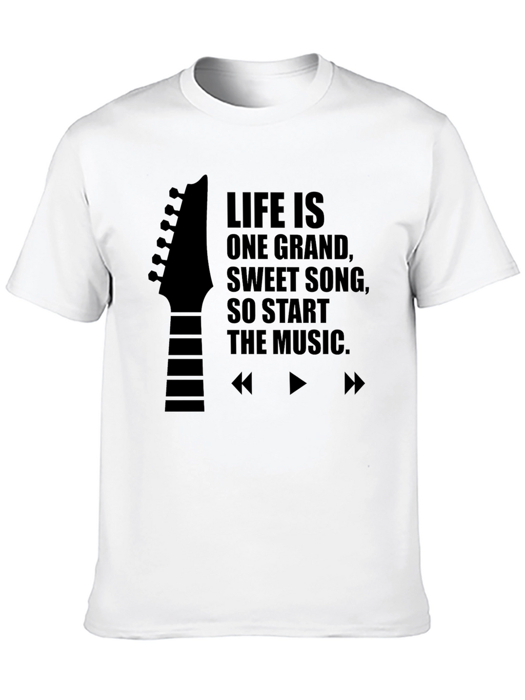 Life Is One Grand Song Black Graphic Tee