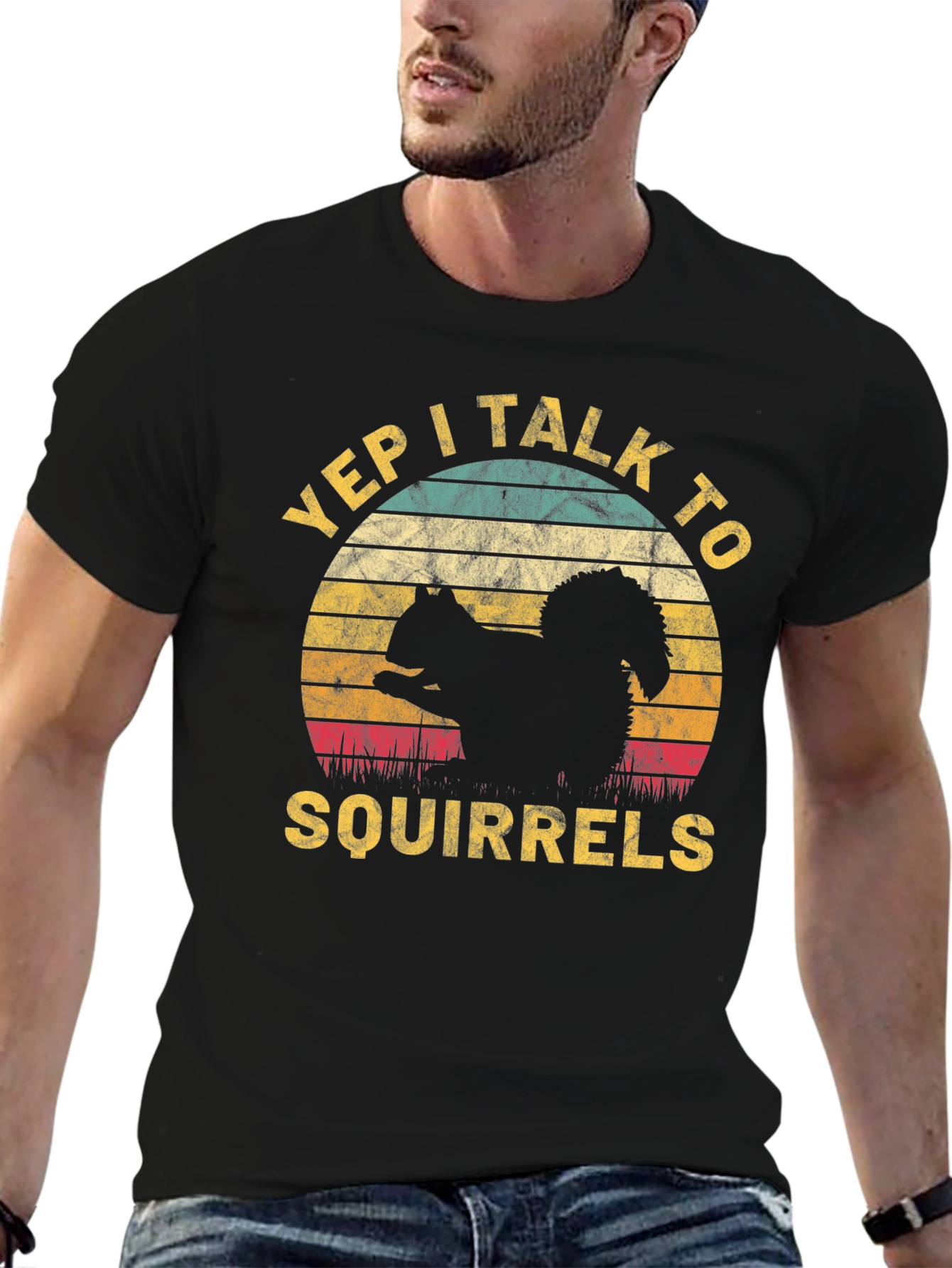 Yep I Talk To Squirrels T-Shirt Retro Design