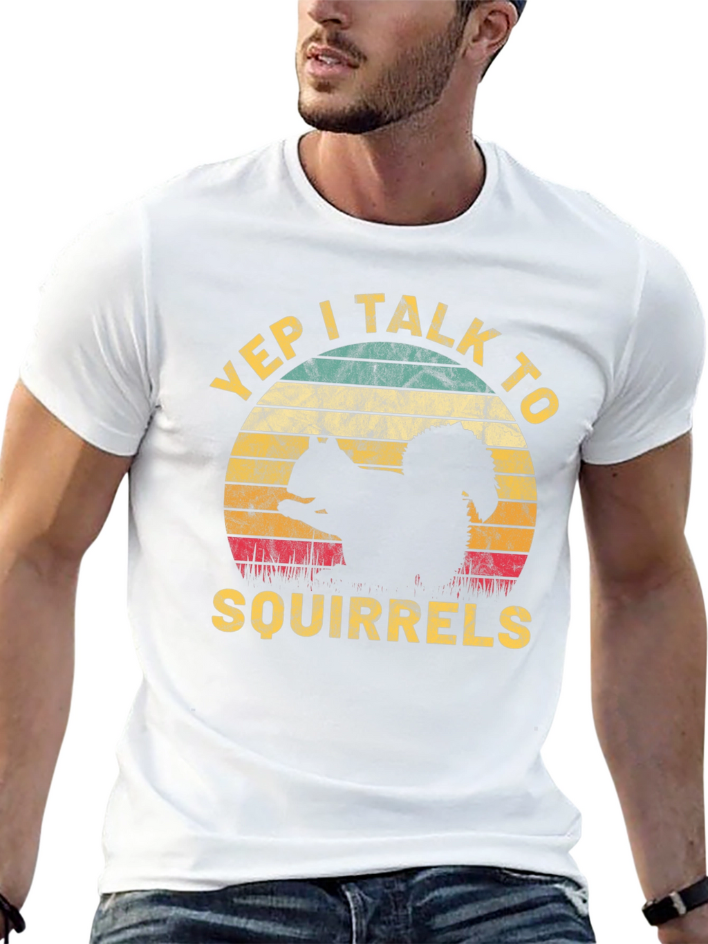Yep I Talk To Squirrels T-Shirt Retro Design