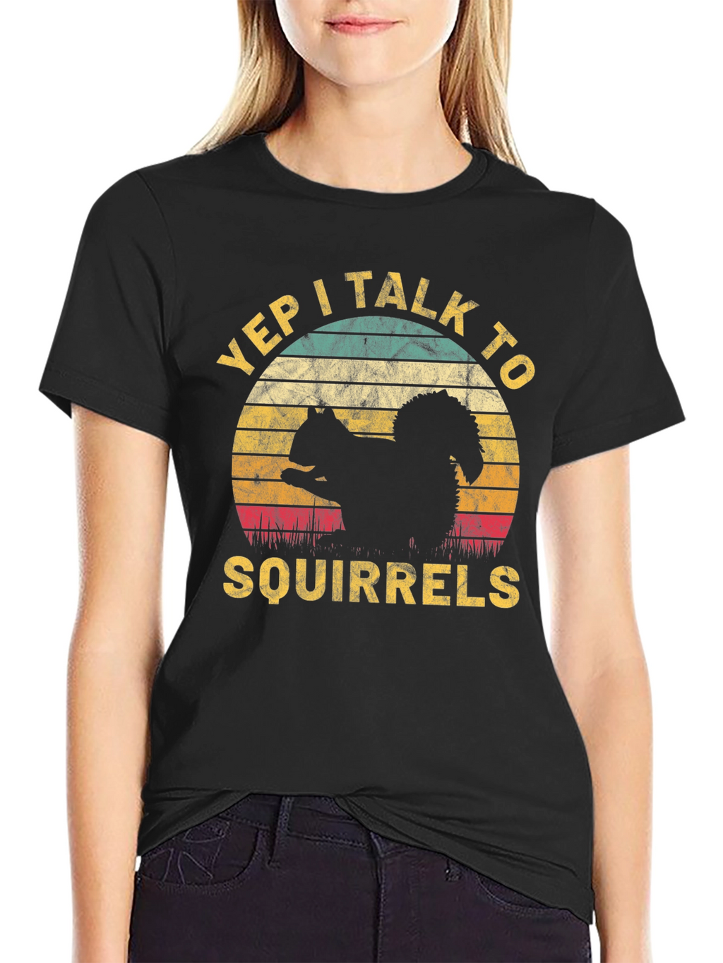 Yep I Talk To Squirrels T-Shirt Retro Design