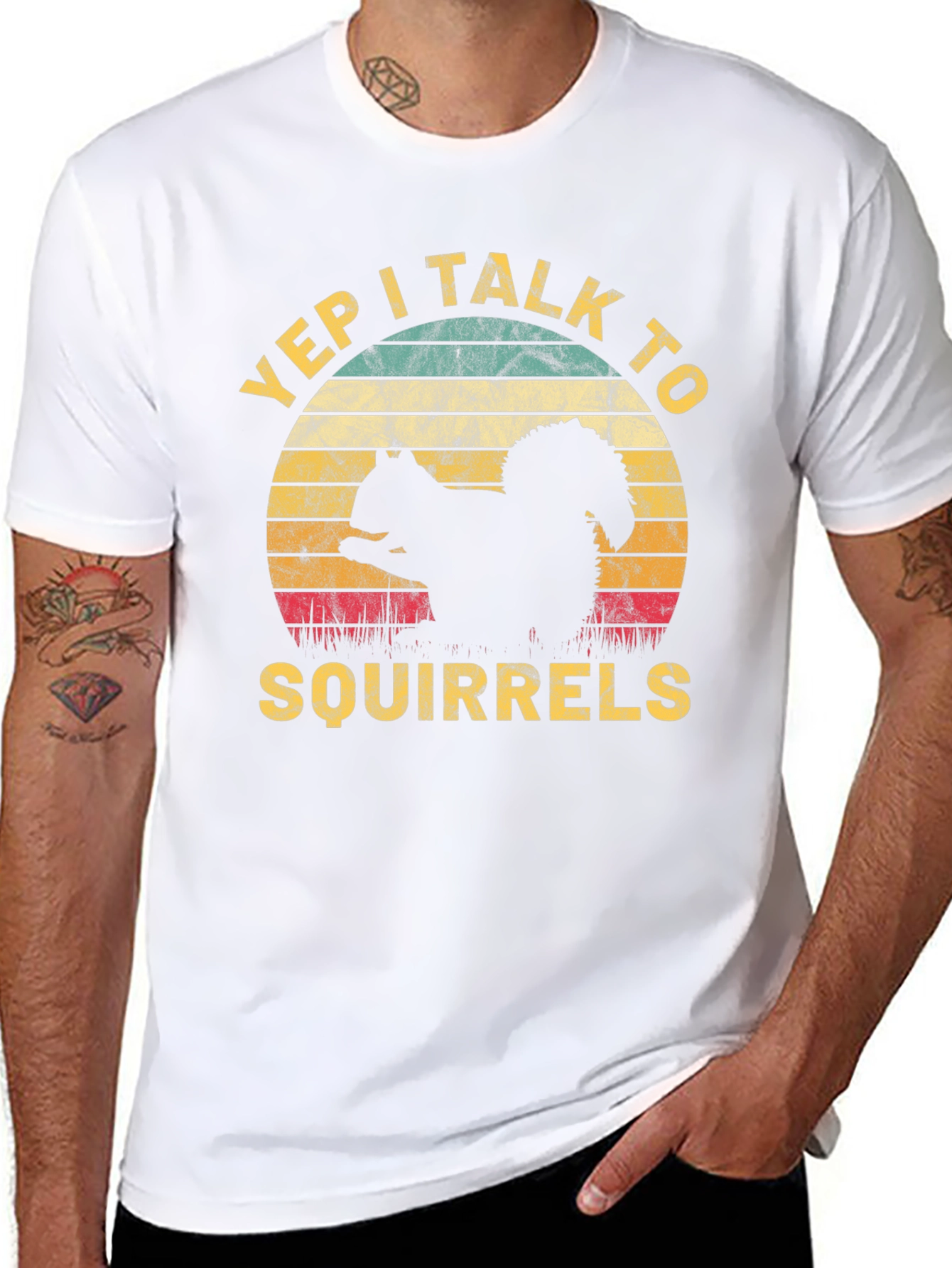 Yep I Talk To Squirrels T-Shirt Retro Design