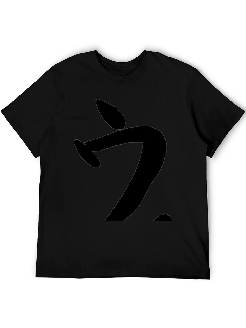 Black Graphic Tee: Abstract Brushstroke Design