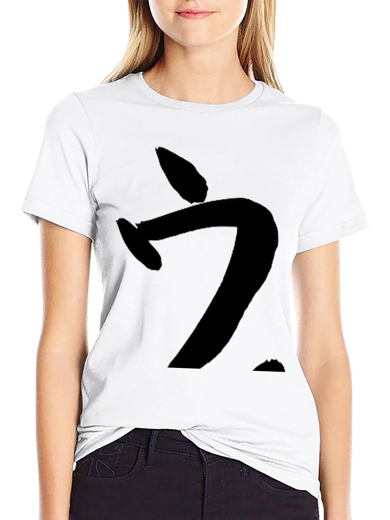 Black Graphic Tee: Abstract Brushstroke Design