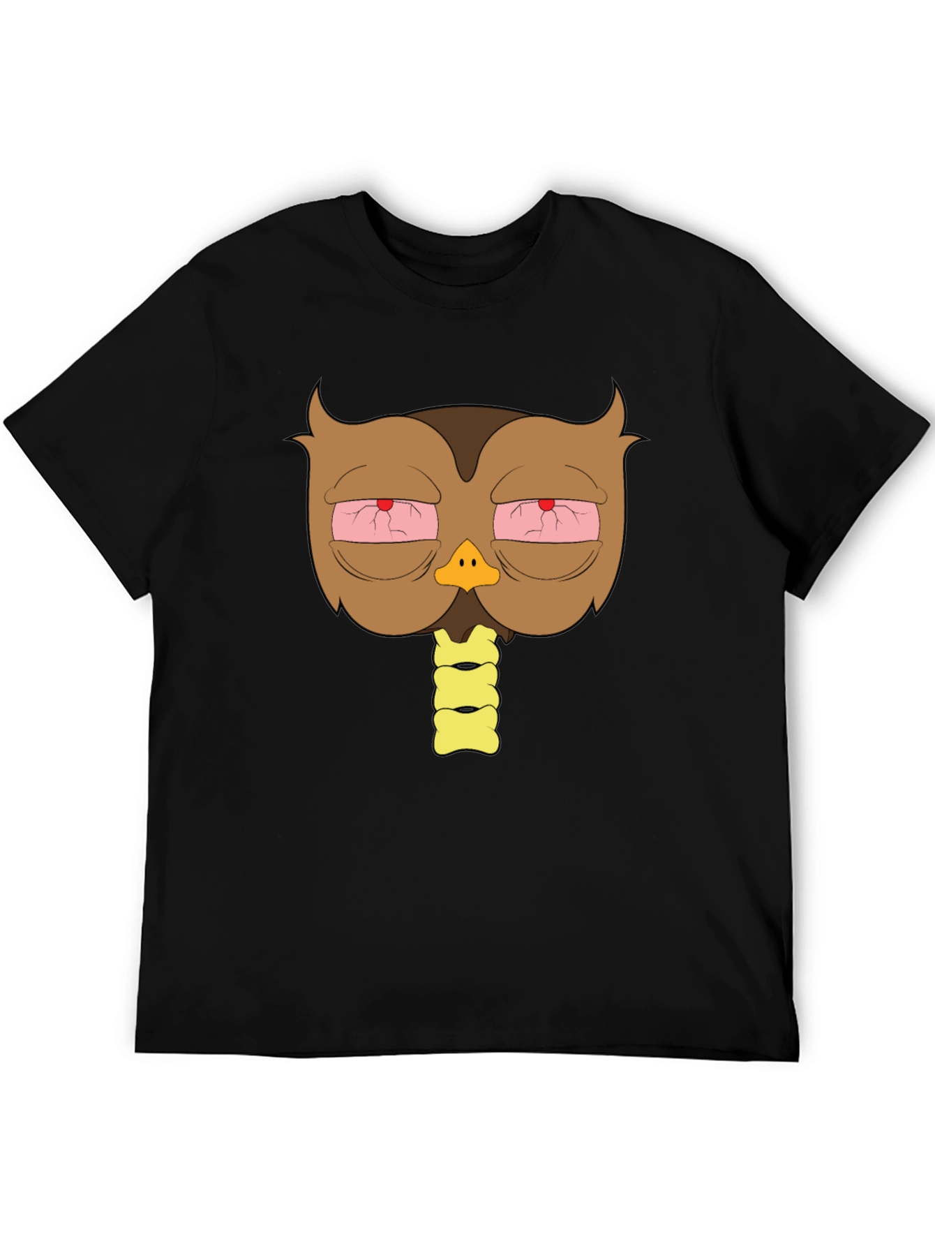 Stoned Owl Graphic T-Shirt - Casual Black Tee